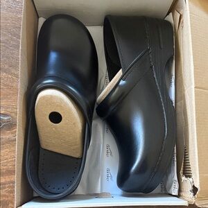 Dansko Black Leather Men's Slip-Ons